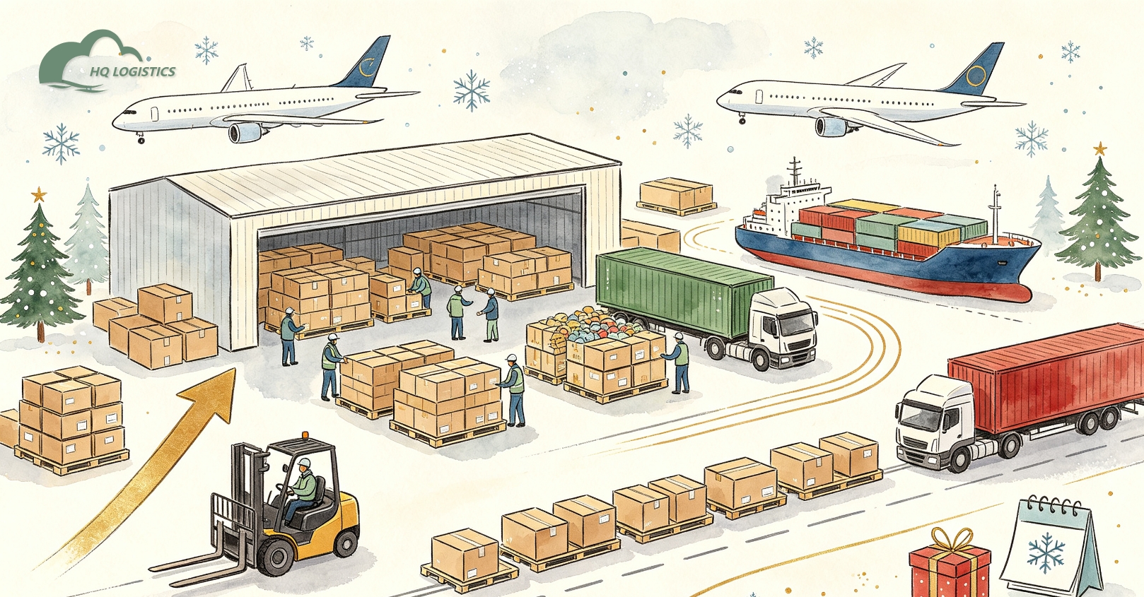 Why Freight Rates Increase Before Christmas.jpg Christmas fulfillment, Christmas shipping for Shopify sellers, holiday fulfillment, peak season shipping costs, Shopify Christmas logistics, Black Friday fulfillment, Q4 supply chain, ecommerce holiday shipping, 3PL fulfillment, HQ LOGISTICS