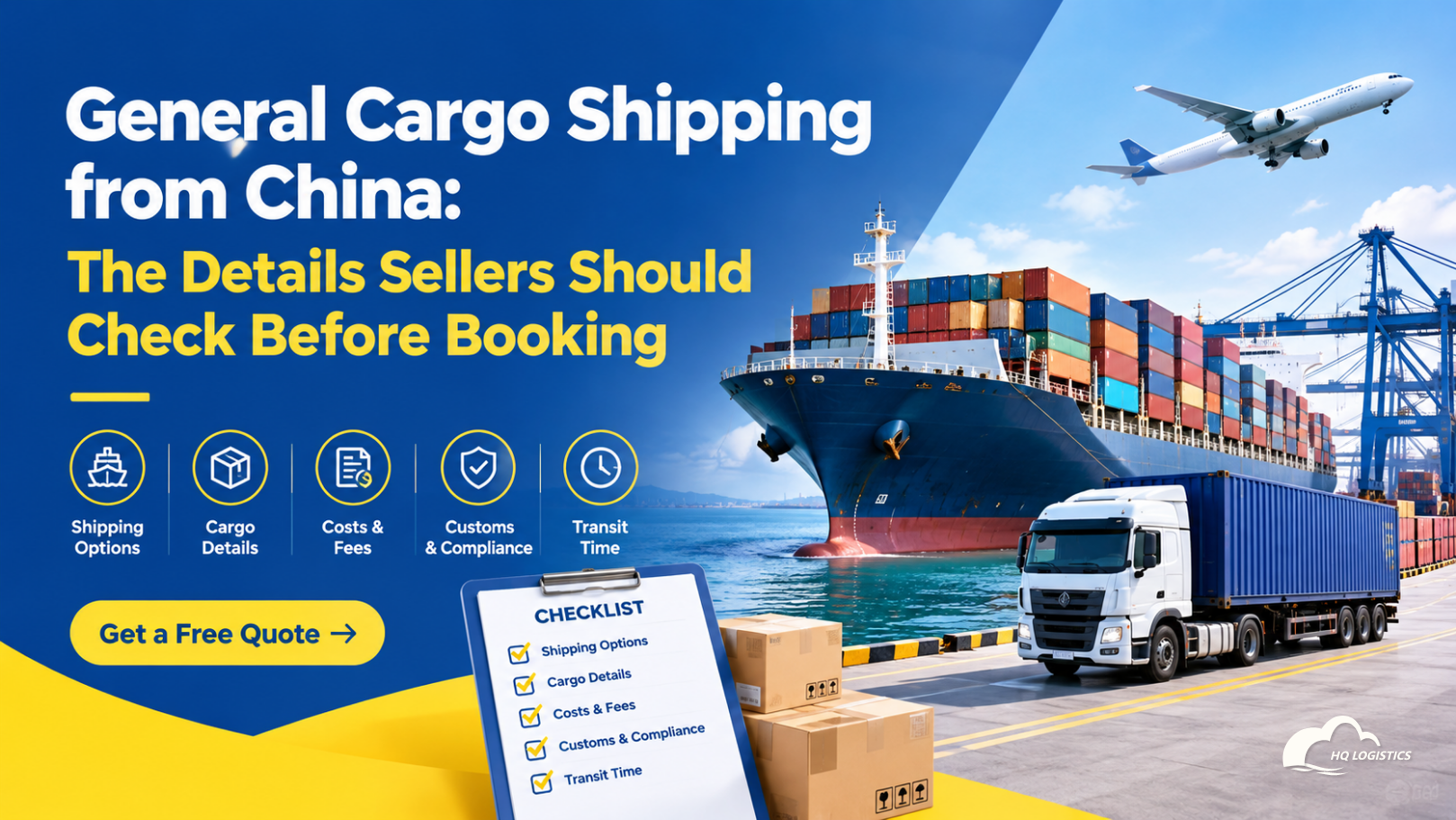 General Cargo Shipping from China，general cargo shipping, shipping from China, China international shipping, China freight shipping, ecommerce shipping, Shopify shipping, international freight, China air freight, China ocean freight, express shipping from China, shipping documents, chargeable weight, volumetric weight, cargo packaging, cross-border fulfillment, China fulfillment services，Learn what to check before booking general cargo shipping from China, including product eligibility, weight, dimensions, packaging, customs documents, shipping methods, transit times, and total costs.
